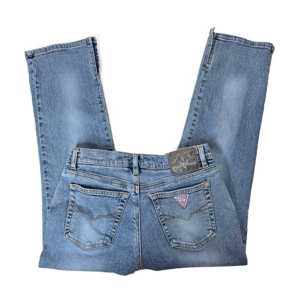 Vtg 90s/Y2K Guess U.S.A. High Rise Crop Ankle Slit Jeans sz 28 - Picture 5 of 15